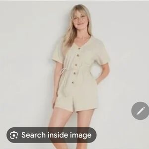 Old Navy 3x Textured-Knit Utility Short-Sleeve Romper